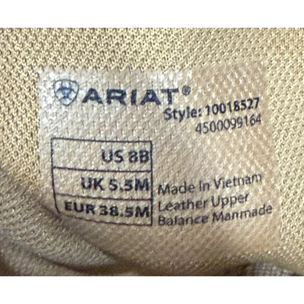 Ariat Women’s Hybrid Rancher 8 B Western Boots Brown Leather Square Toe USED